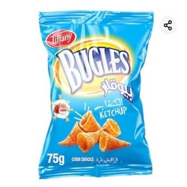 Tiffany Bugles Chips 2 x 75Gm-Ketchup, 6 Pieces Per Carton